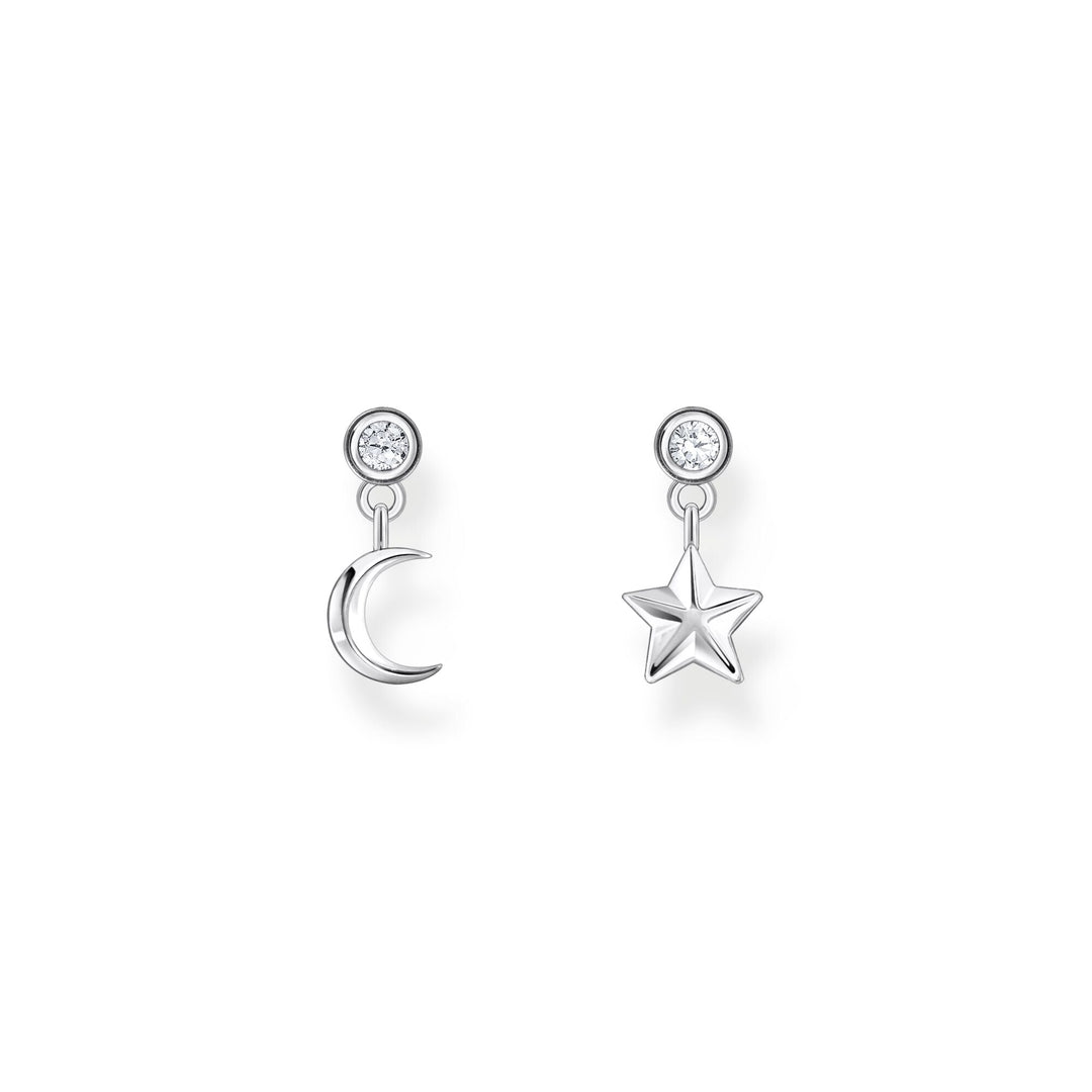 THOMAS SABO Ear Studs with sun and moon - silver