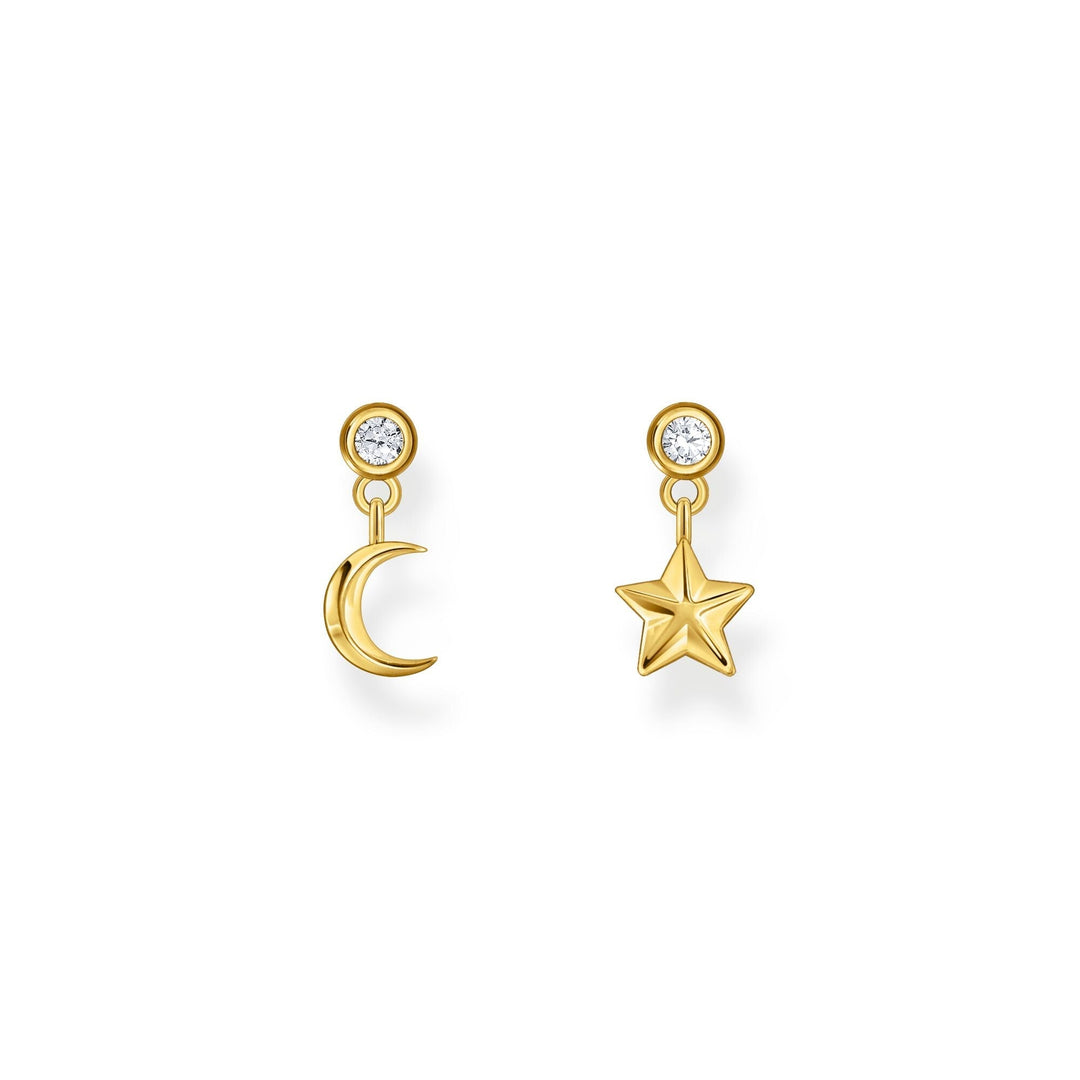 THOMAS SABO Ear Studs with sun and moon - gold