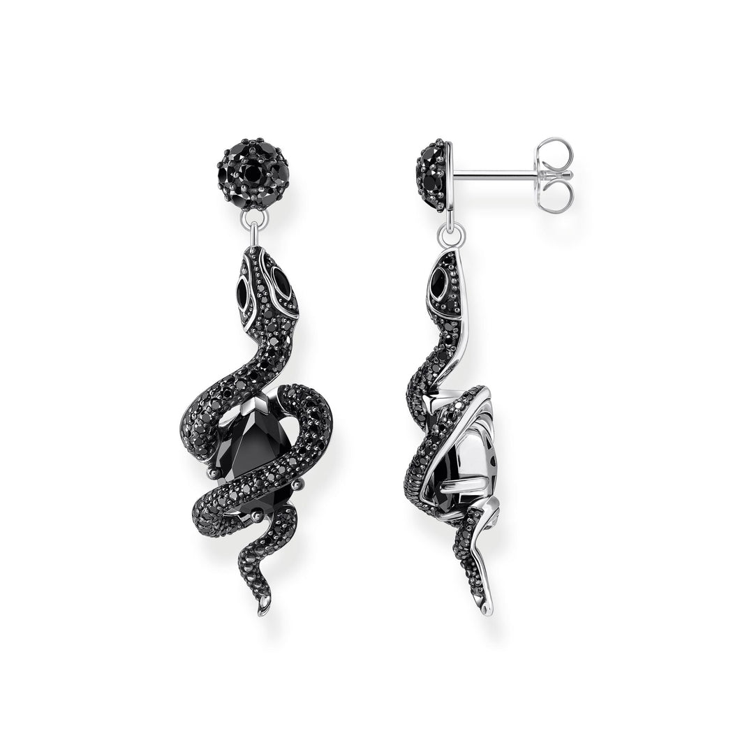 THOMAS SABO Earrings with snake pendant and zirconia