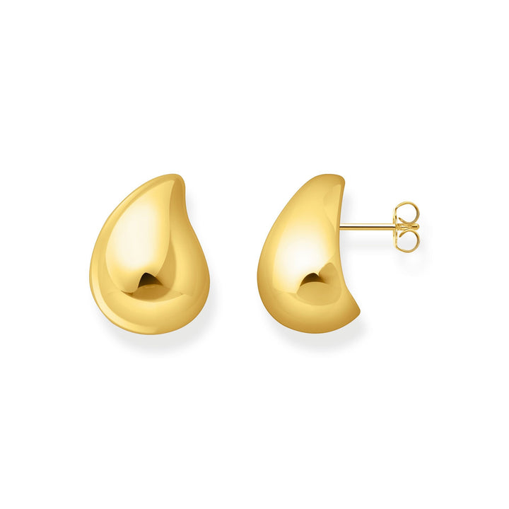 THOMAS SABO Gold-plated organic drop-shaped ear studs