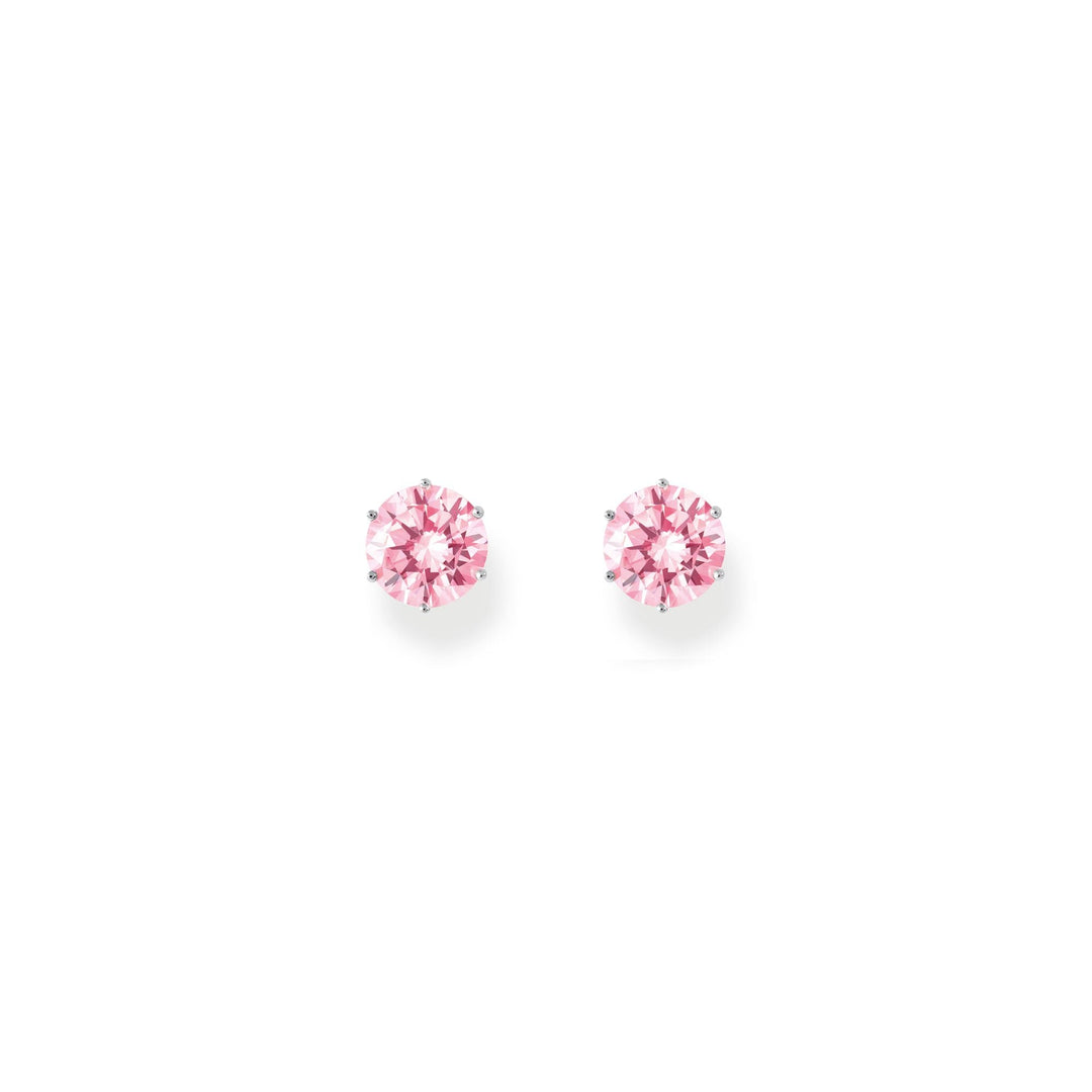 THOMAS SABO Ear studs with big, pink zirconia