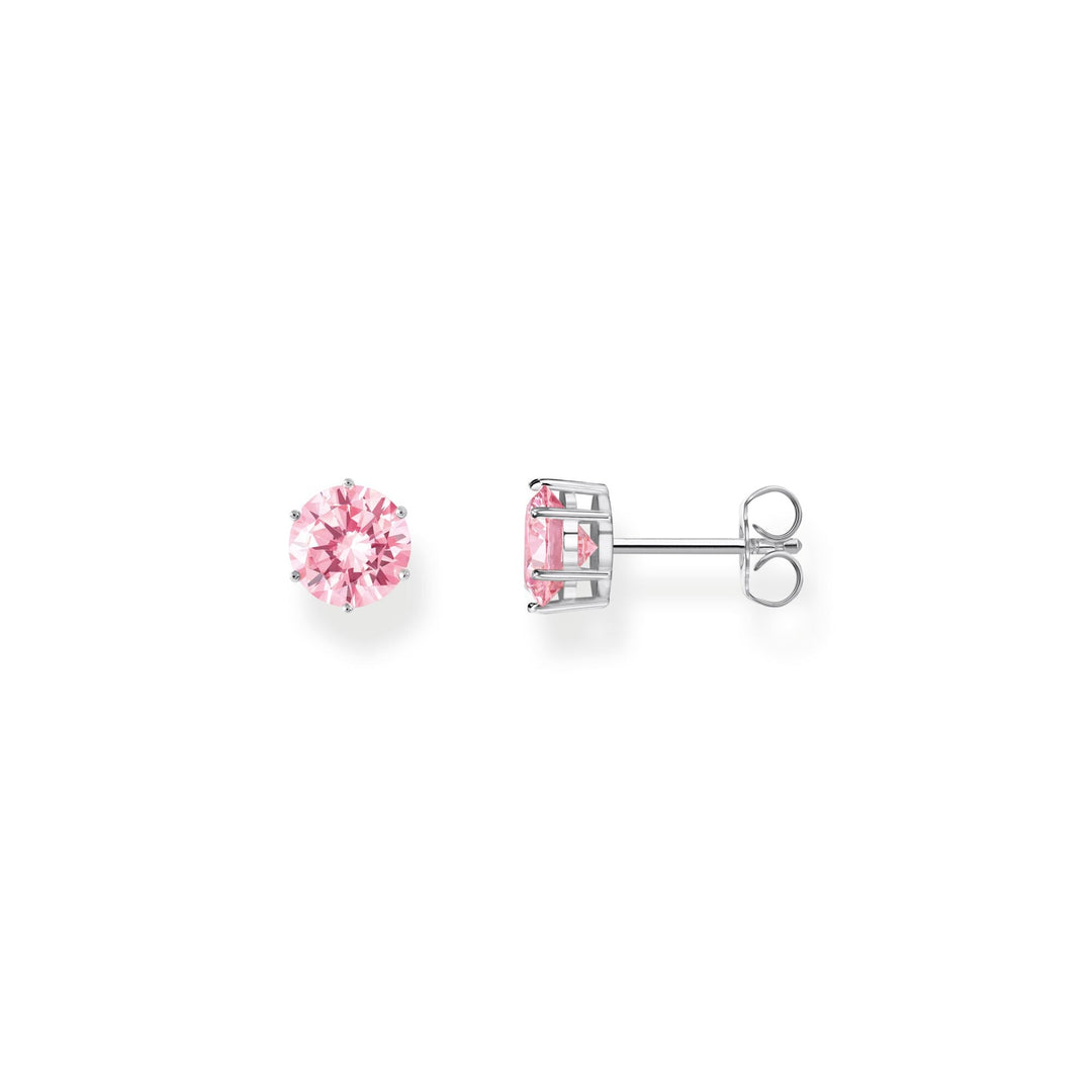 THOMAS SABO Ear studs with big, pink zirconia