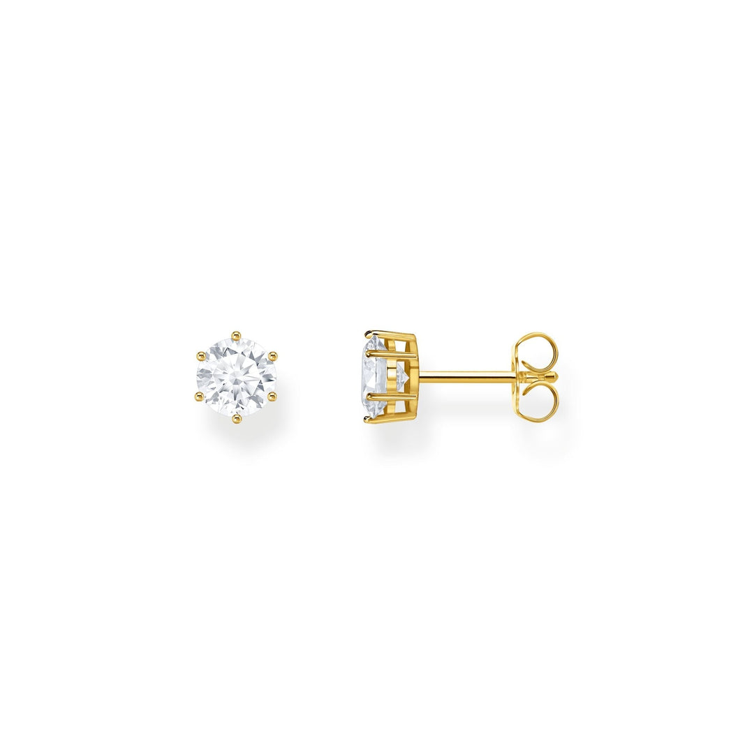 THOMAS SABO Gold Ear studs with white zirconia in brilliant cut