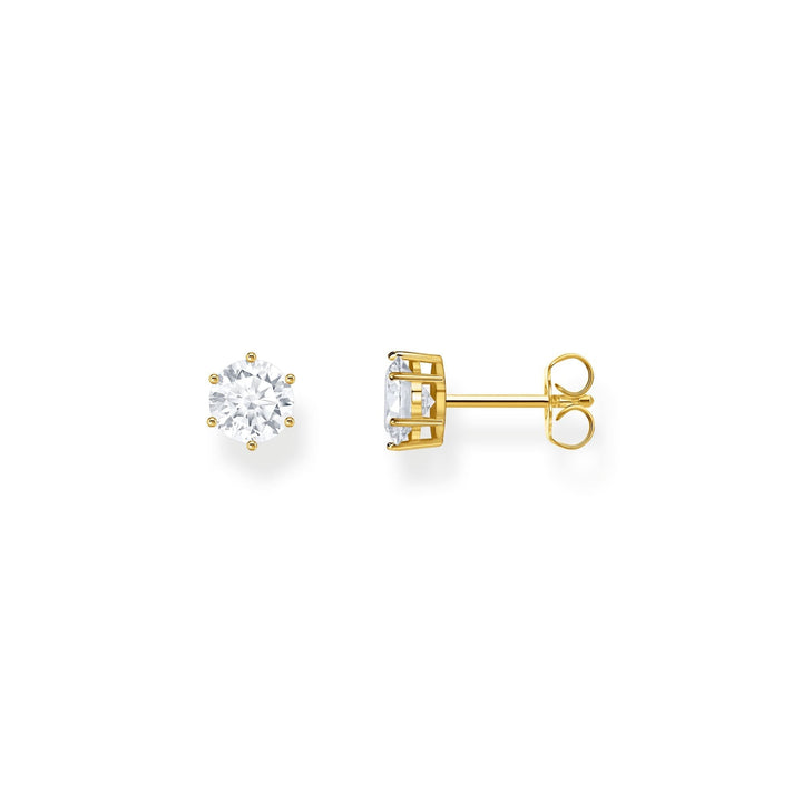 THOMAS SABO Gold Ear studs with white zirconia in brilliant cut