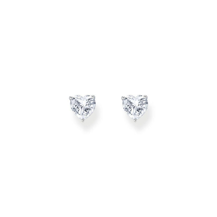 THOMAS SABO Ear studs heart-shaped with white zirconia