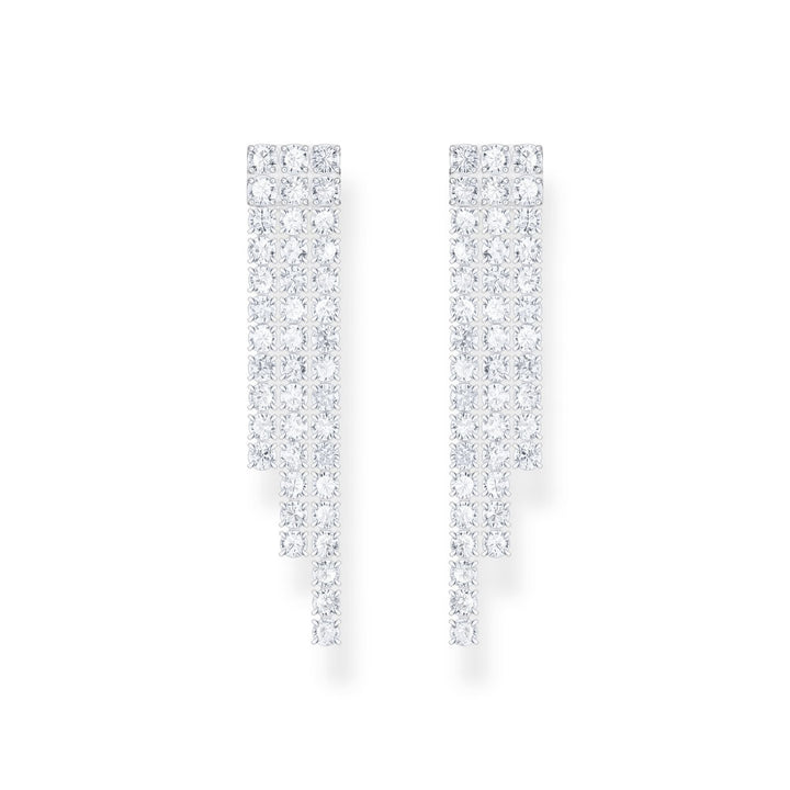 THOMAS SABO Earrings in waterfall design with white zirconia