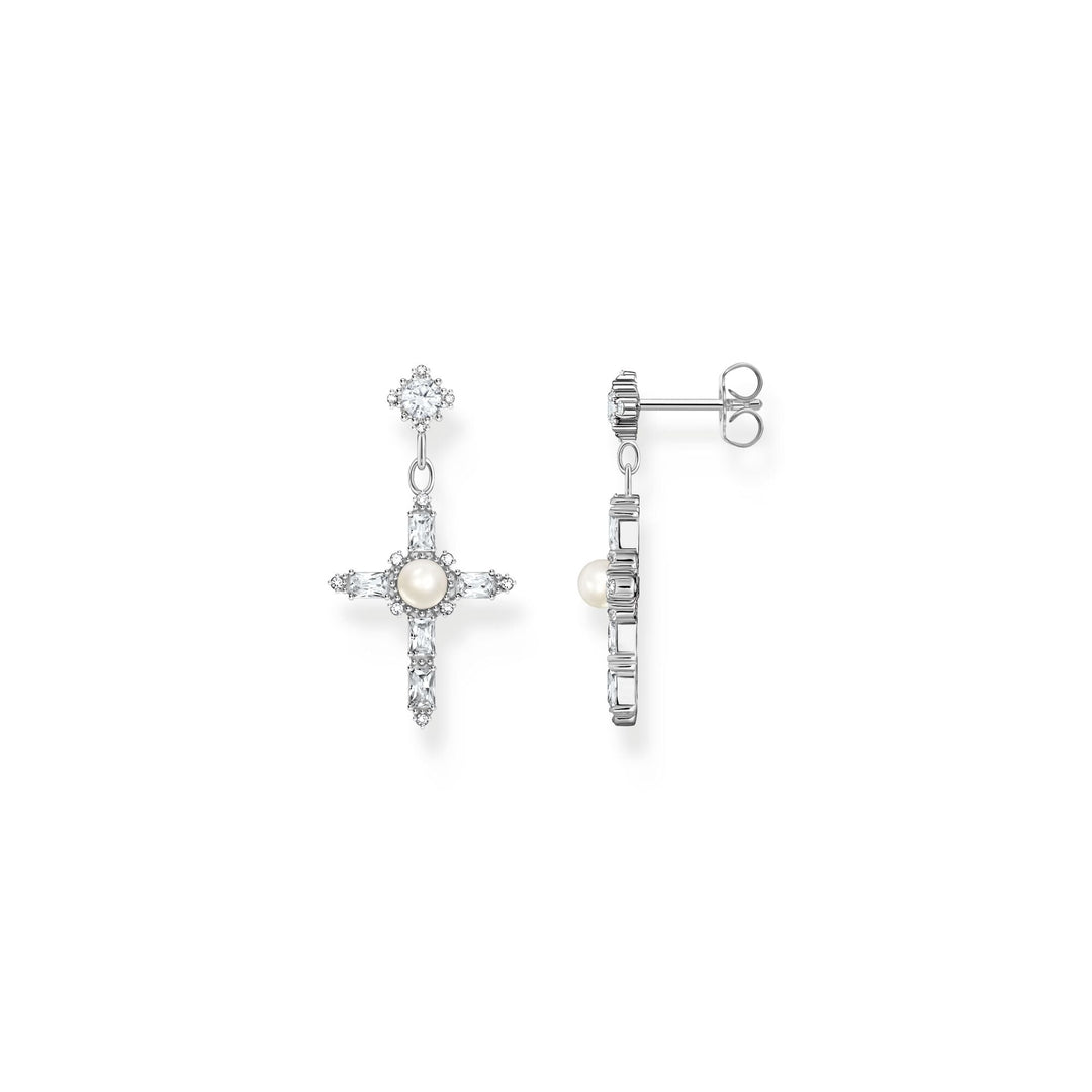 THOMAS SABO Romance Earrings White Cross