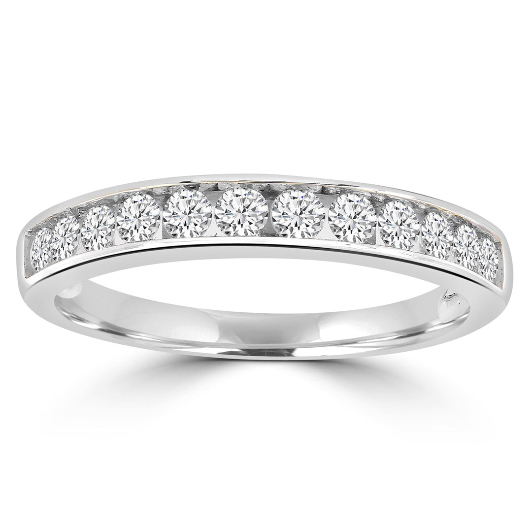 Band Ring with 0.50ct Diamond in 9K White Gold