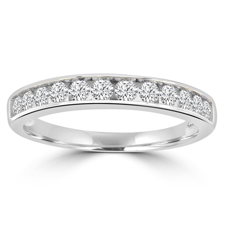 Band Ring with 0.50ct Diamond in 9K White Gold