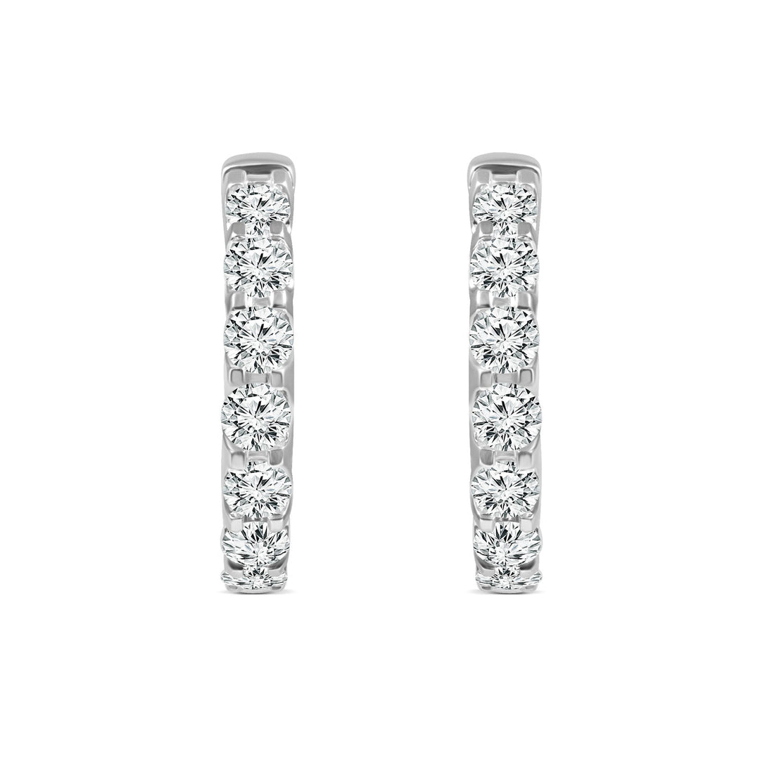 1.50ct Lab Grown Diamond Hoop Earrings in 18K White Gold