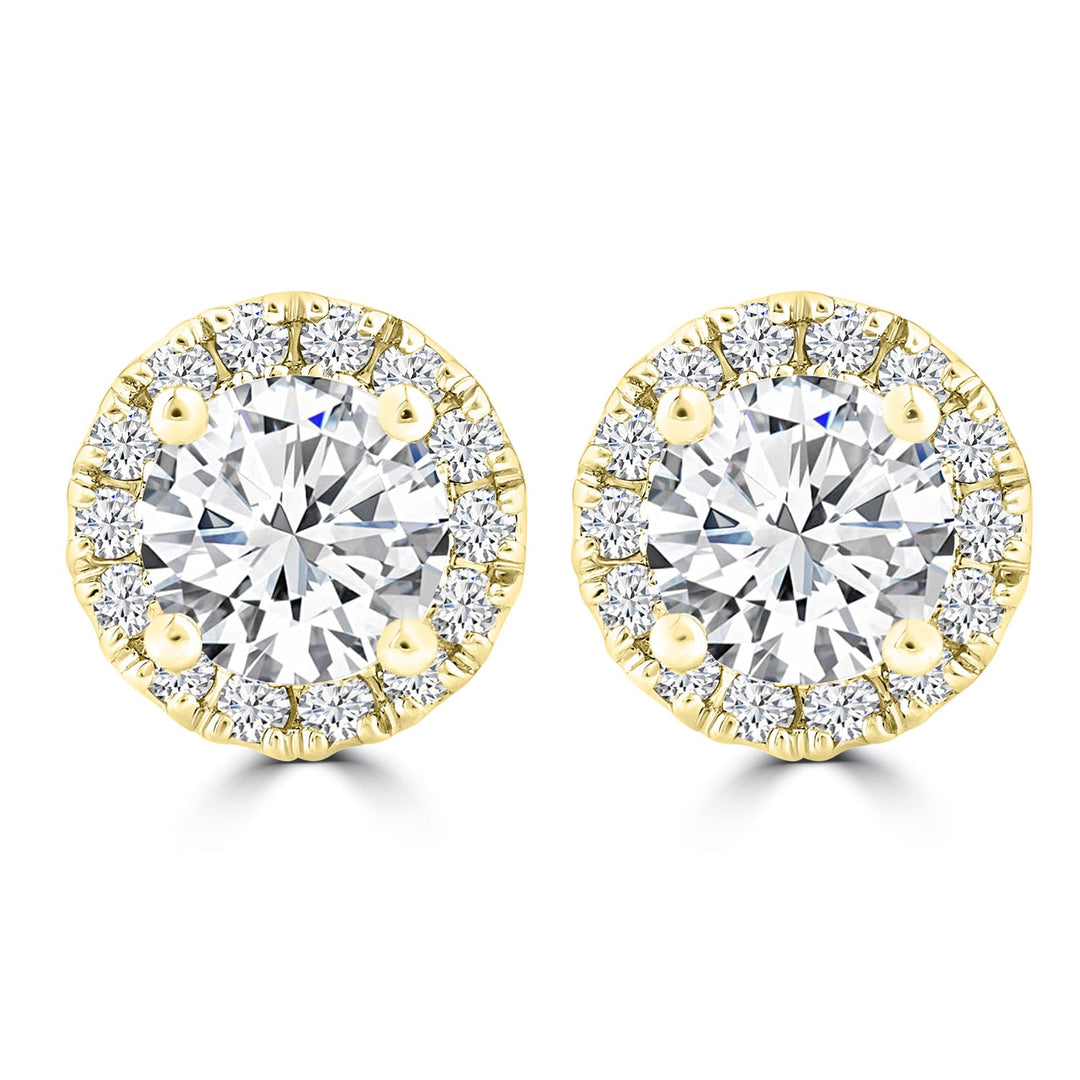 0.95ct Lab Grown Diamond Earrings in 18K Yellow Gold