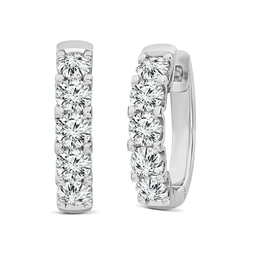 1.00ct Lab Grown Diamond Hoop Earrings in 18K White Gold