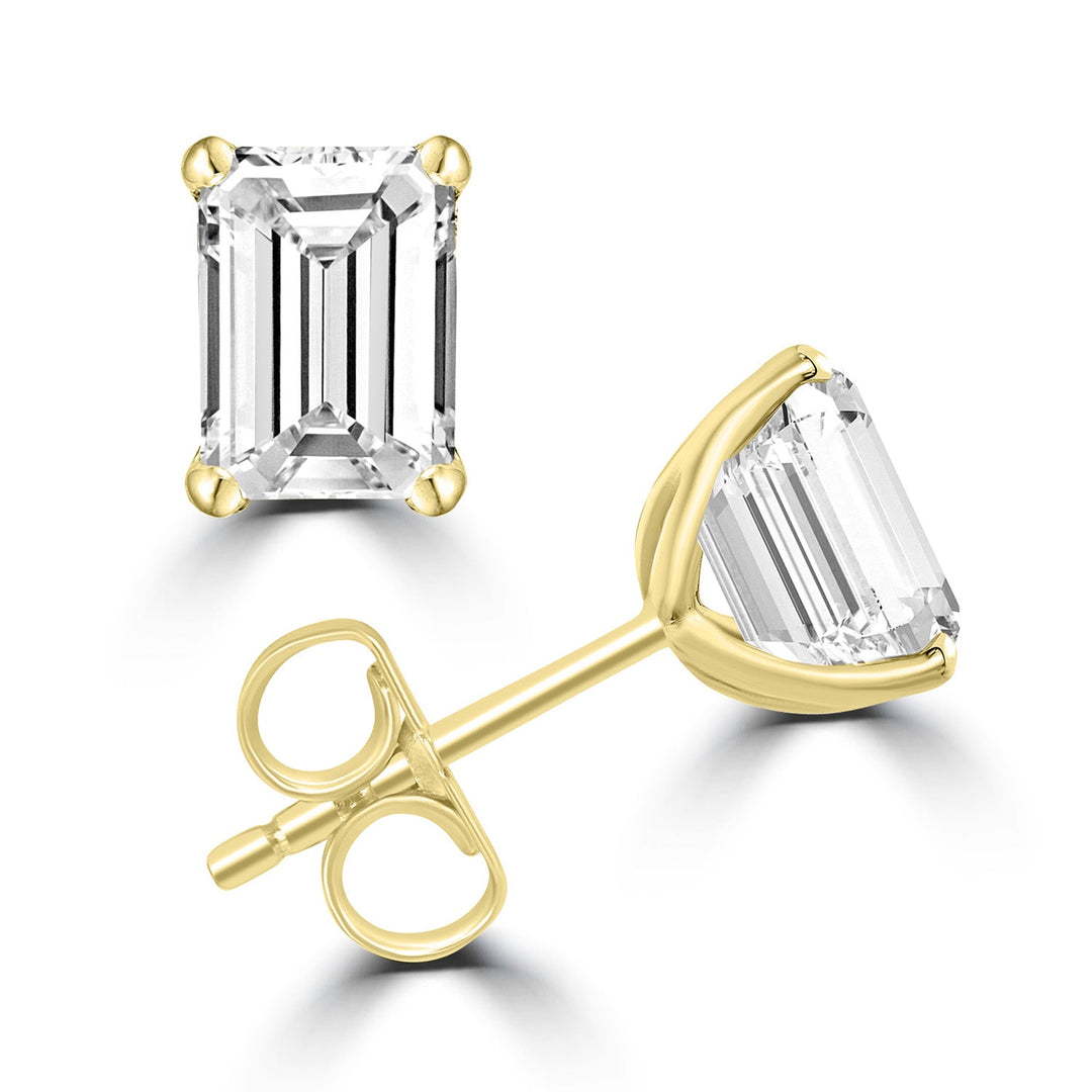 1.00ct Lab Grown Diamond Earrings in 18K Yellow Gold