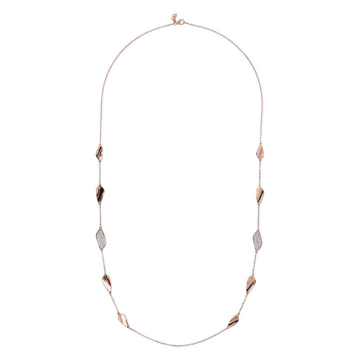 Bronzallure Leaf Necklace Cubic Zirconia