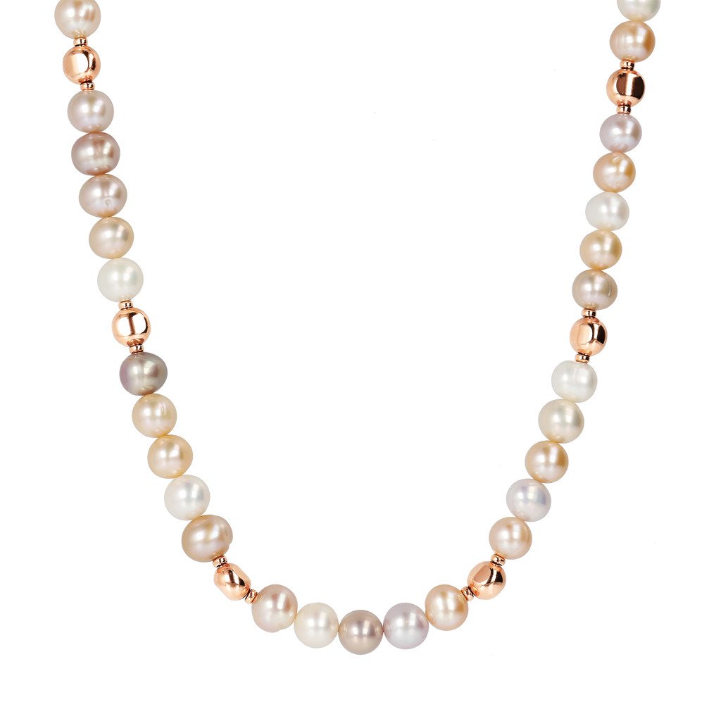 Bronzallure Rosy Ming Pearl Necklace