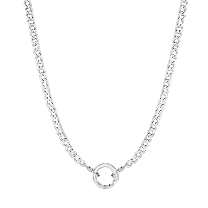 Ania Haie Silver Curb Chain Charm Connector Necklace