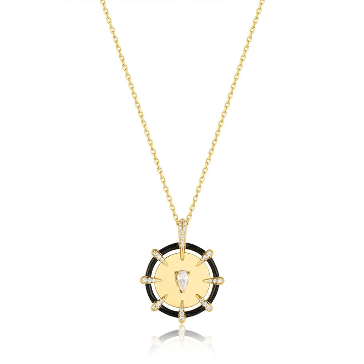 Ania Haie Gold Sparkle Point Medallion Necklace