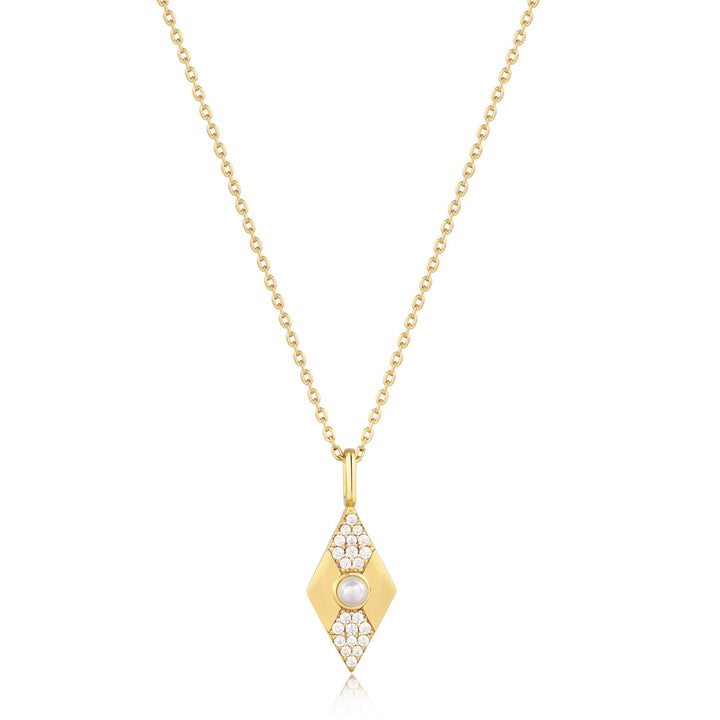 Ania Haie Gold Pearl Geometric Pendant Necklace