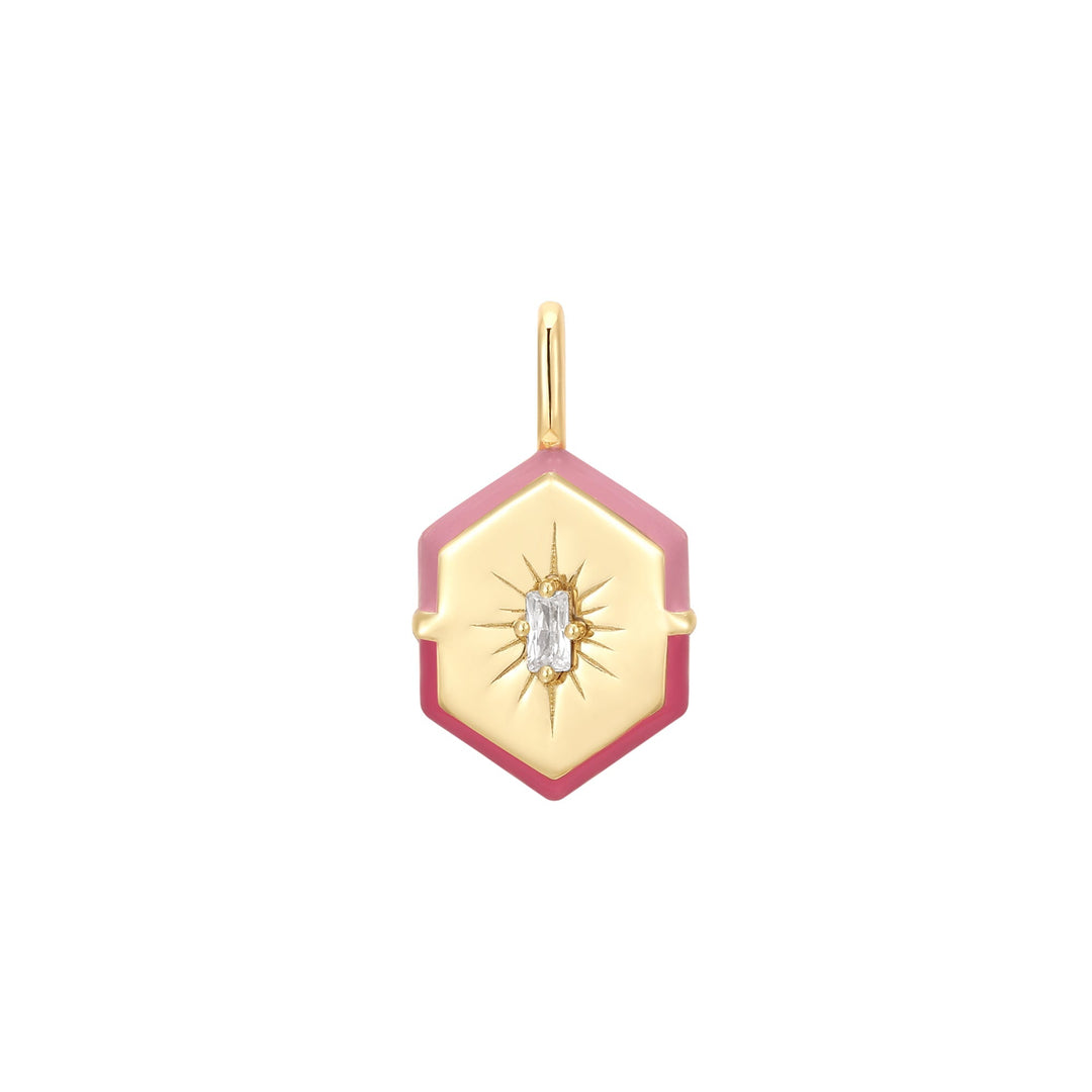 Ania Haie Gold Enamel Hexagon Charm