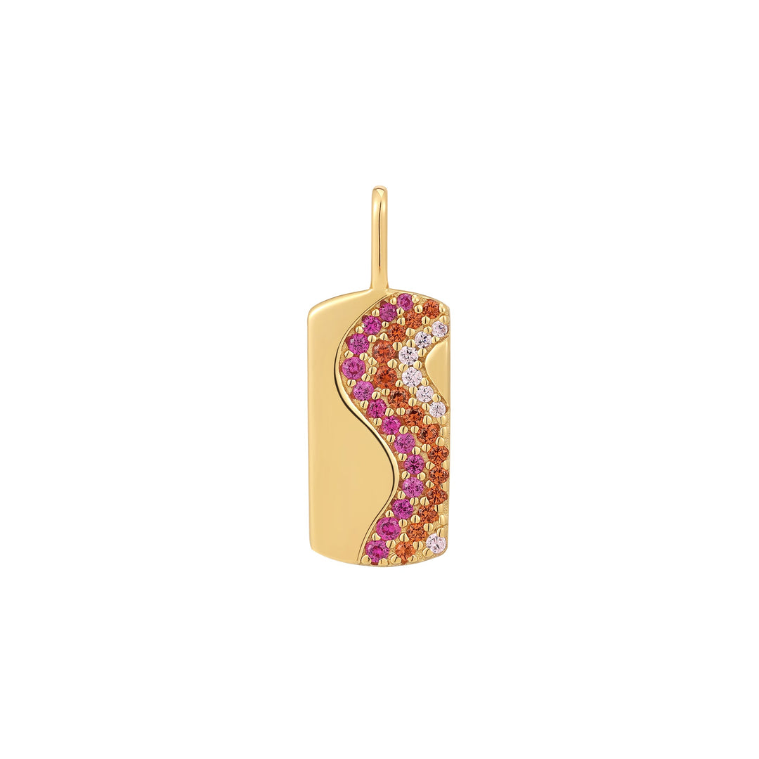 Ania Haie Gold Wave Pink Sparkle Charm