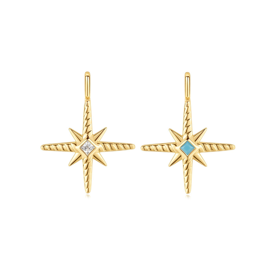 Ania Haie Gold Turquoise and Cubic Ziconia Star Charm