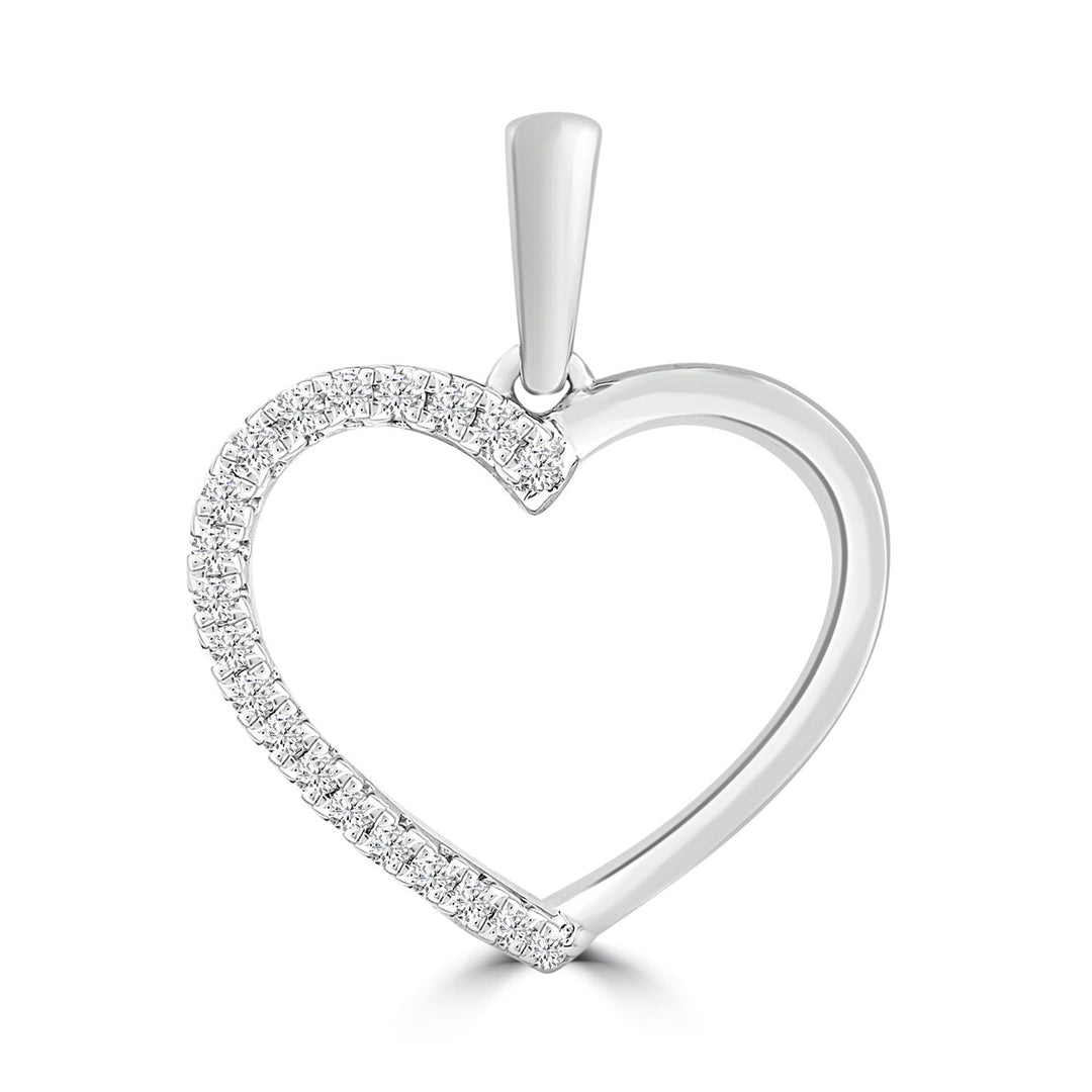 Diamond Pendant with 0.06ct Diamonds in 9K White Gold