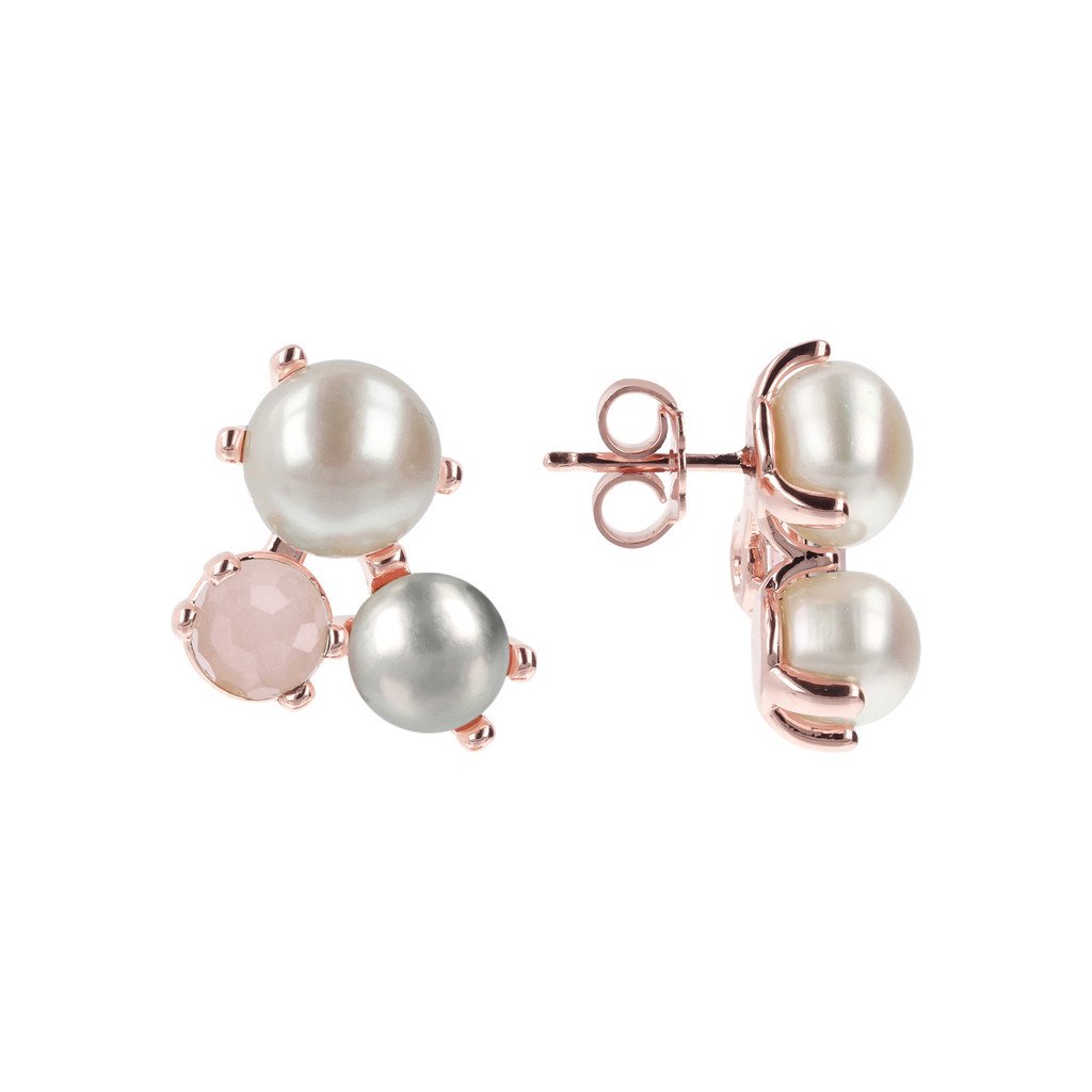 Bronzallure Pearl Cluster Stud Earrings