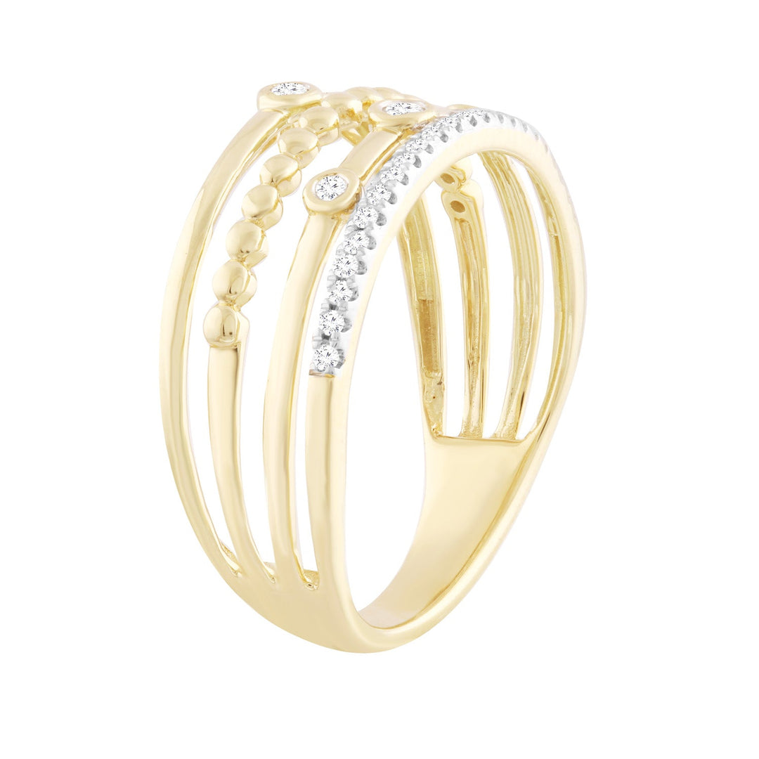 Diamond Ring with 0.10ct Diamonds in 9K Yellow Gold