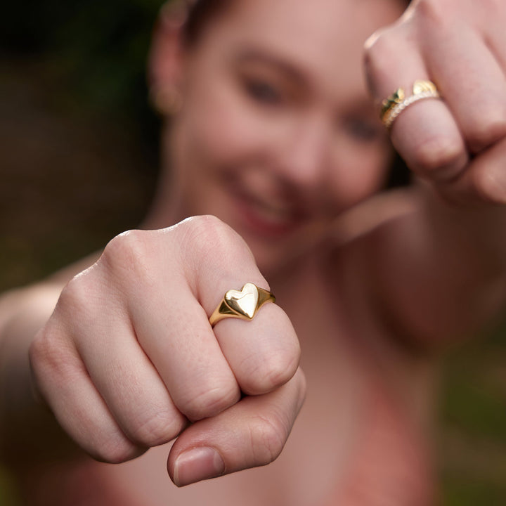 Ania Haie Gold Love Signet Ring