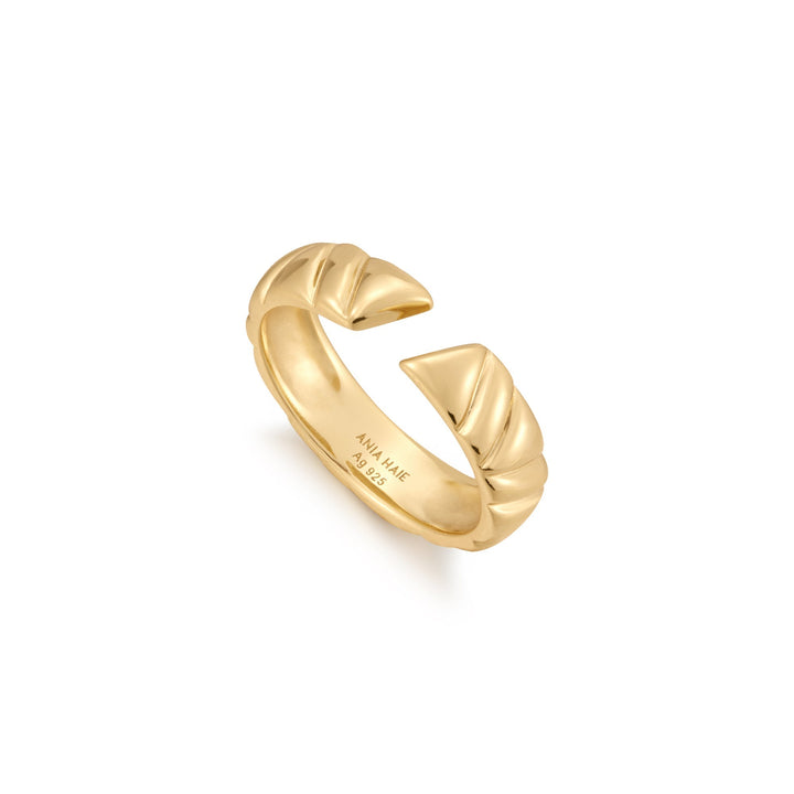 Ania Haie Gold Irregular Twill Adjustable Ring