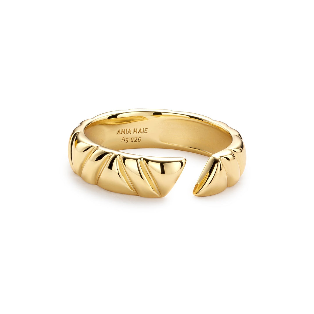 Ania Haie Gold Irregular Twill Adjustable Ring