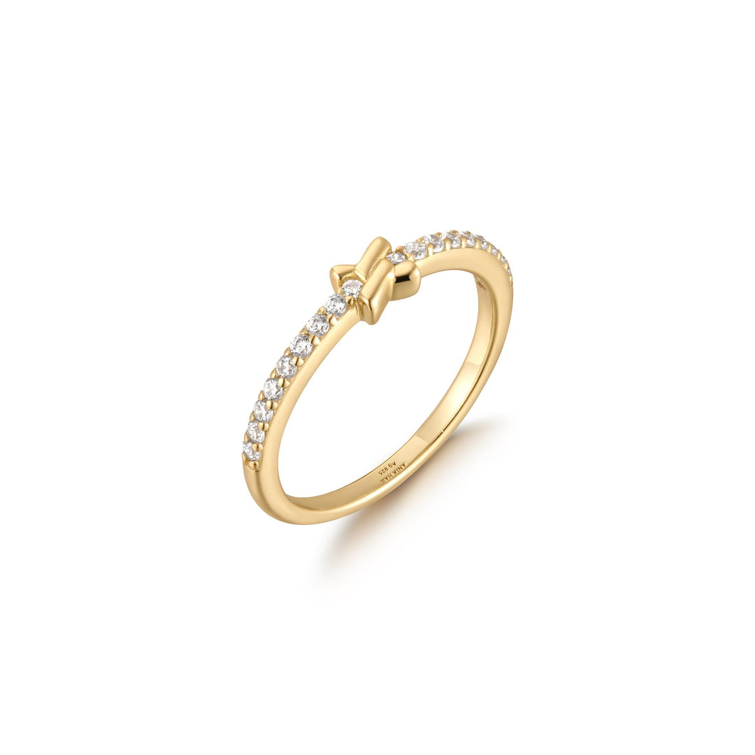 Ania Haie Gold Cross Cubic Zirconia Ring