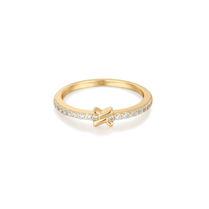 Ania Haie Gold Cross Cubic Zirconia Ring