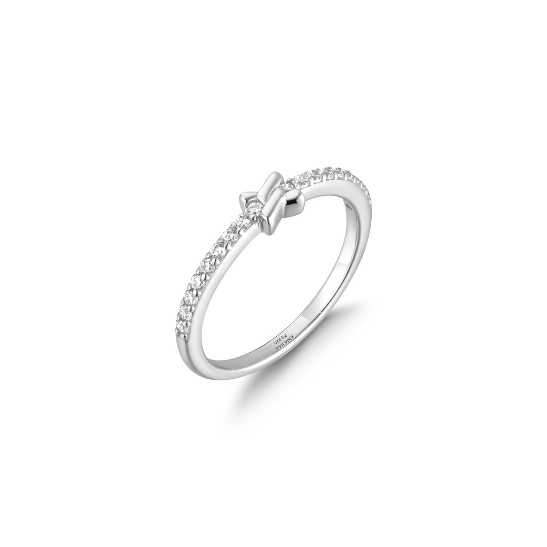 Ania Haie Silver Cross Cubic Zirconia Ring