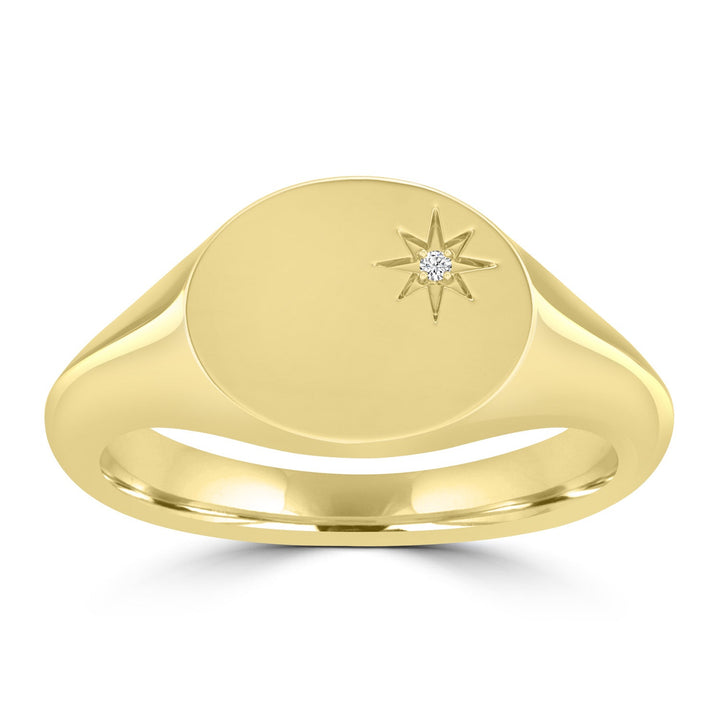 0.01ct HI I1 Diamond Ring in 9K Yellow Gold