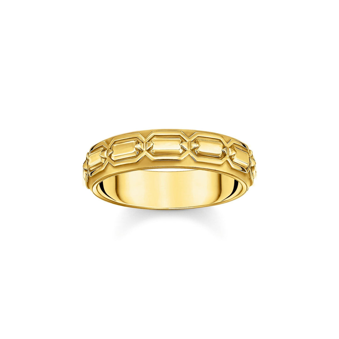 THOMAS SABO Gold Band Ring with Crocodile Detailing