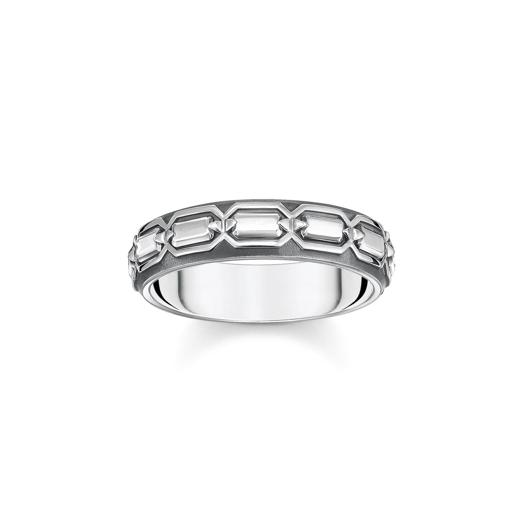 THOMAS SABO Ring Crocodile Shell Silver Blackened