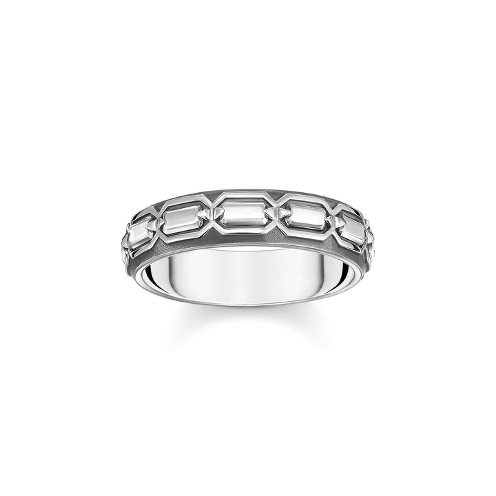 THOMAS SABO Ring Crocodile Shell Silver Blackened