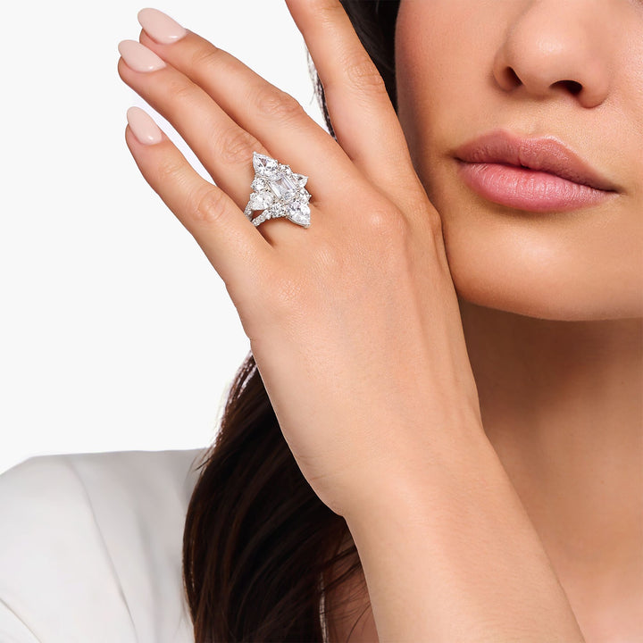 THOMAS SABO Heritage Glam Cocktail Ring with White Zirconia Stones