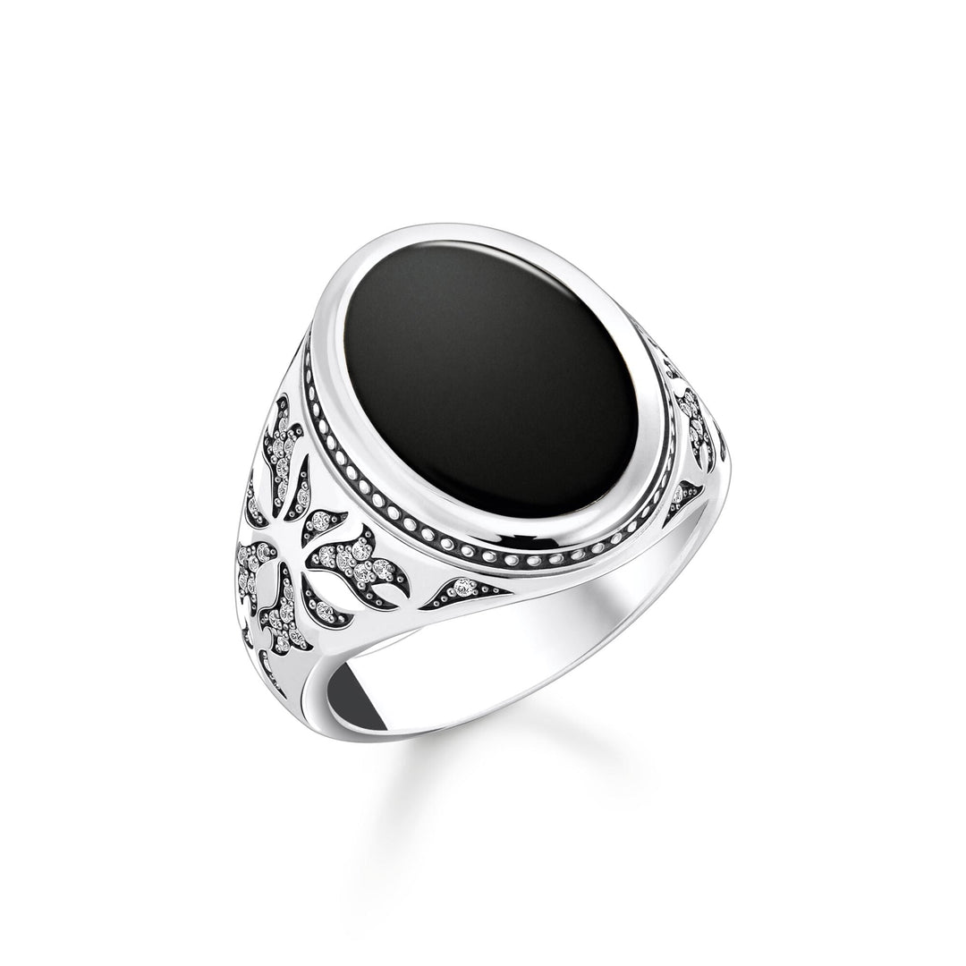 THOMAS SABO Rebel Wolf Ring with Onyx