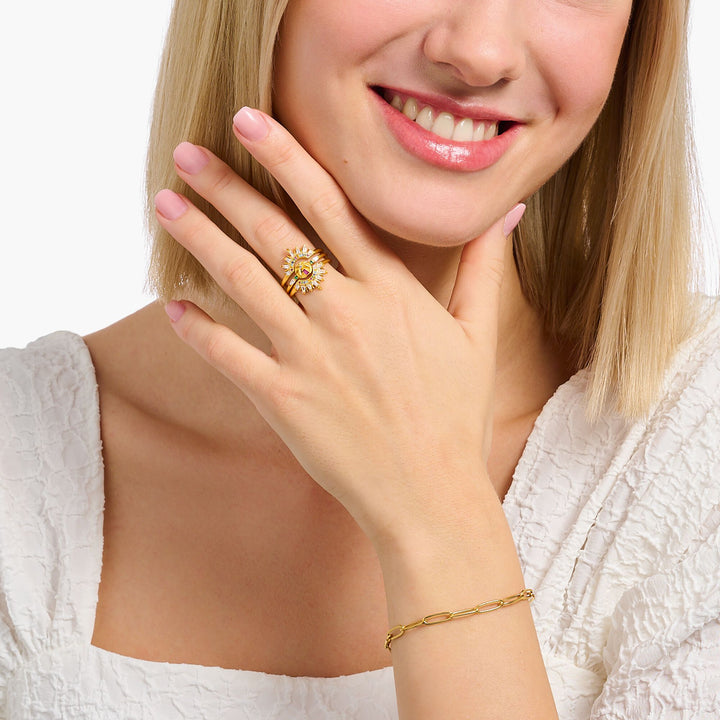 THOMAS SABO Ring with sun beams and colourful stones