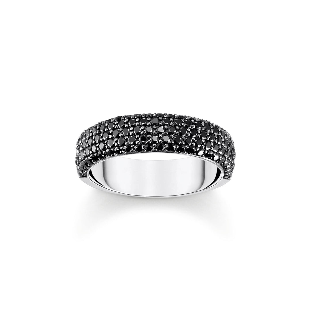 THOMAS SABO Chunky band ring with black zirconia