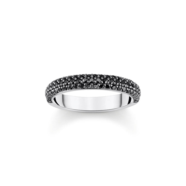 THOMAS SABO Thin band ring with black zirconia