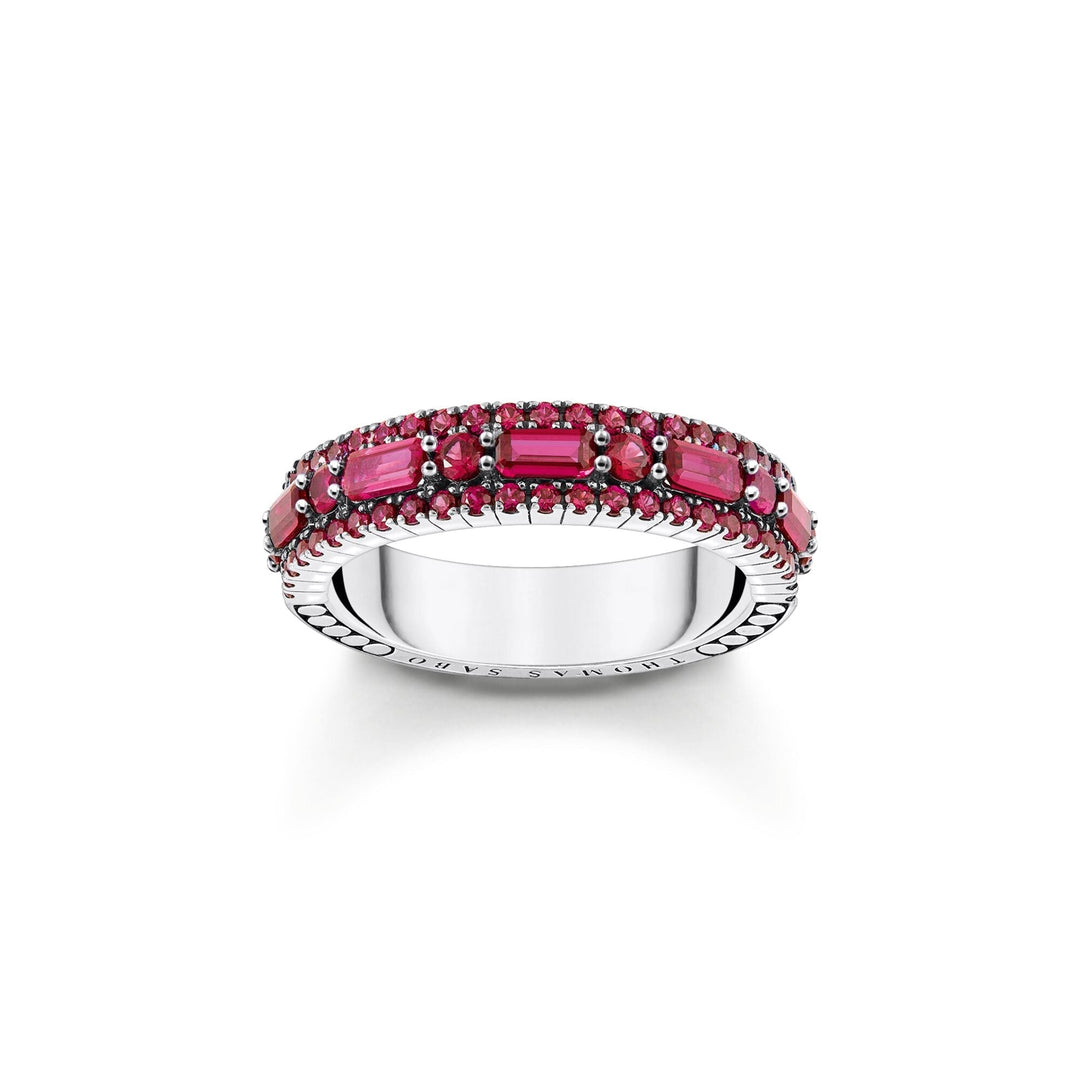 THOMAS SABO Ring with ruby red stones