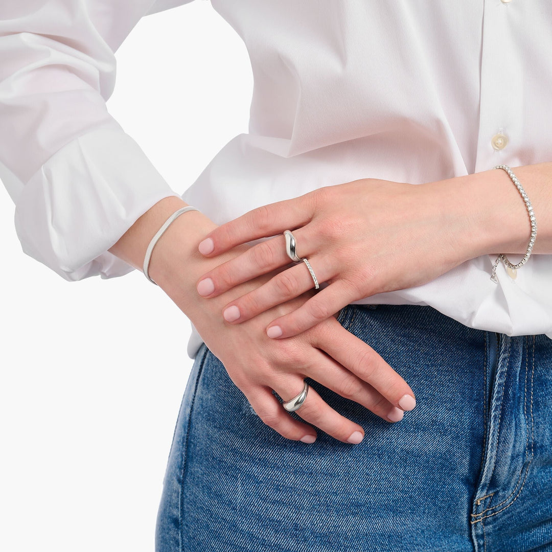 THOMAS SABO Ring with curved shape silver