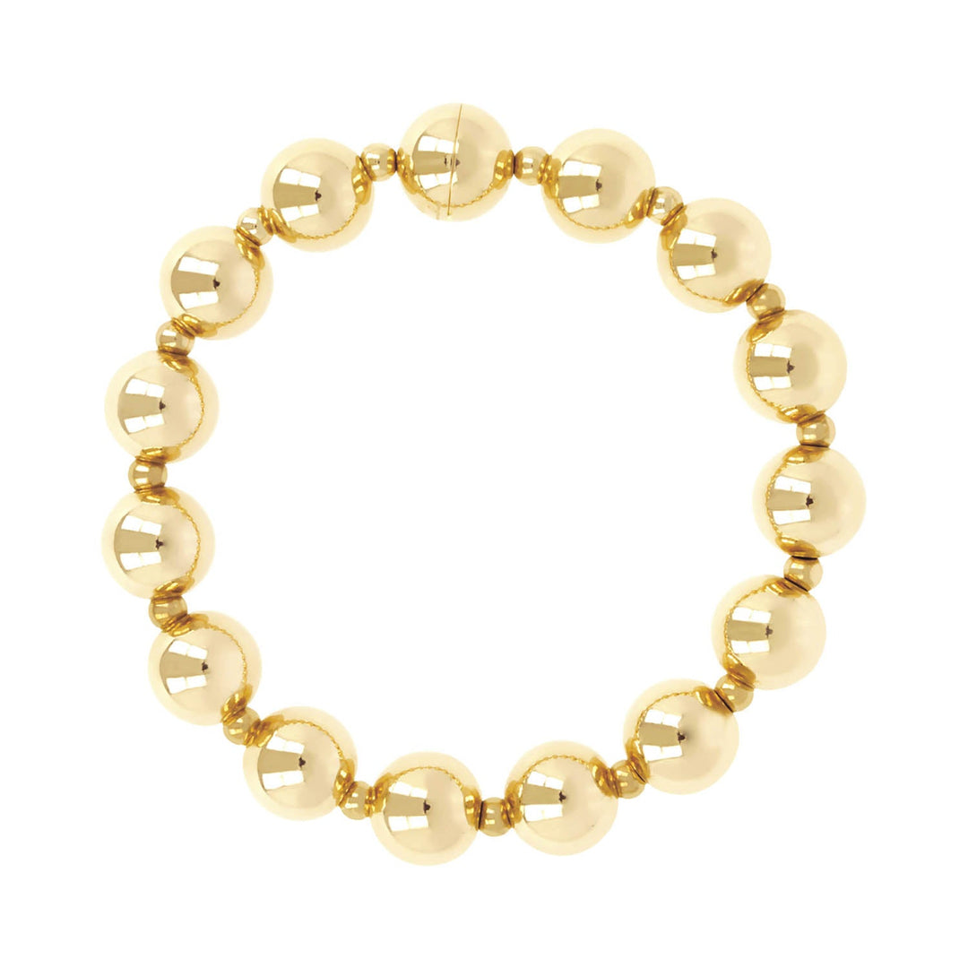 Bronzallure Bracelet with Golden Beads & Magnetic Clasp