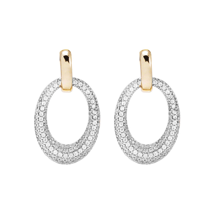 Bronzallure Gold Cubic Zirconia Oval Drop Earrings