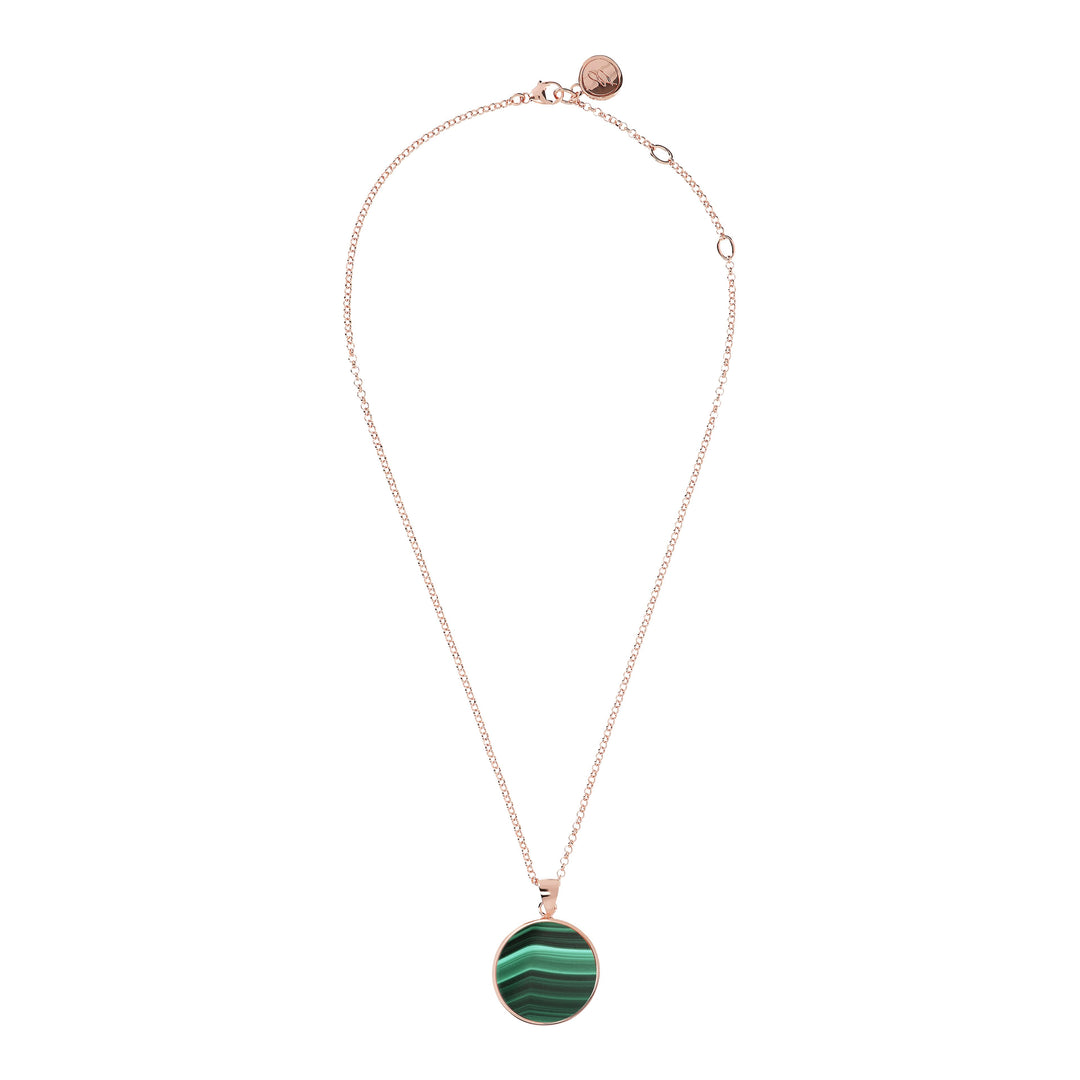 Bronzallure Malachite Disc Necklace