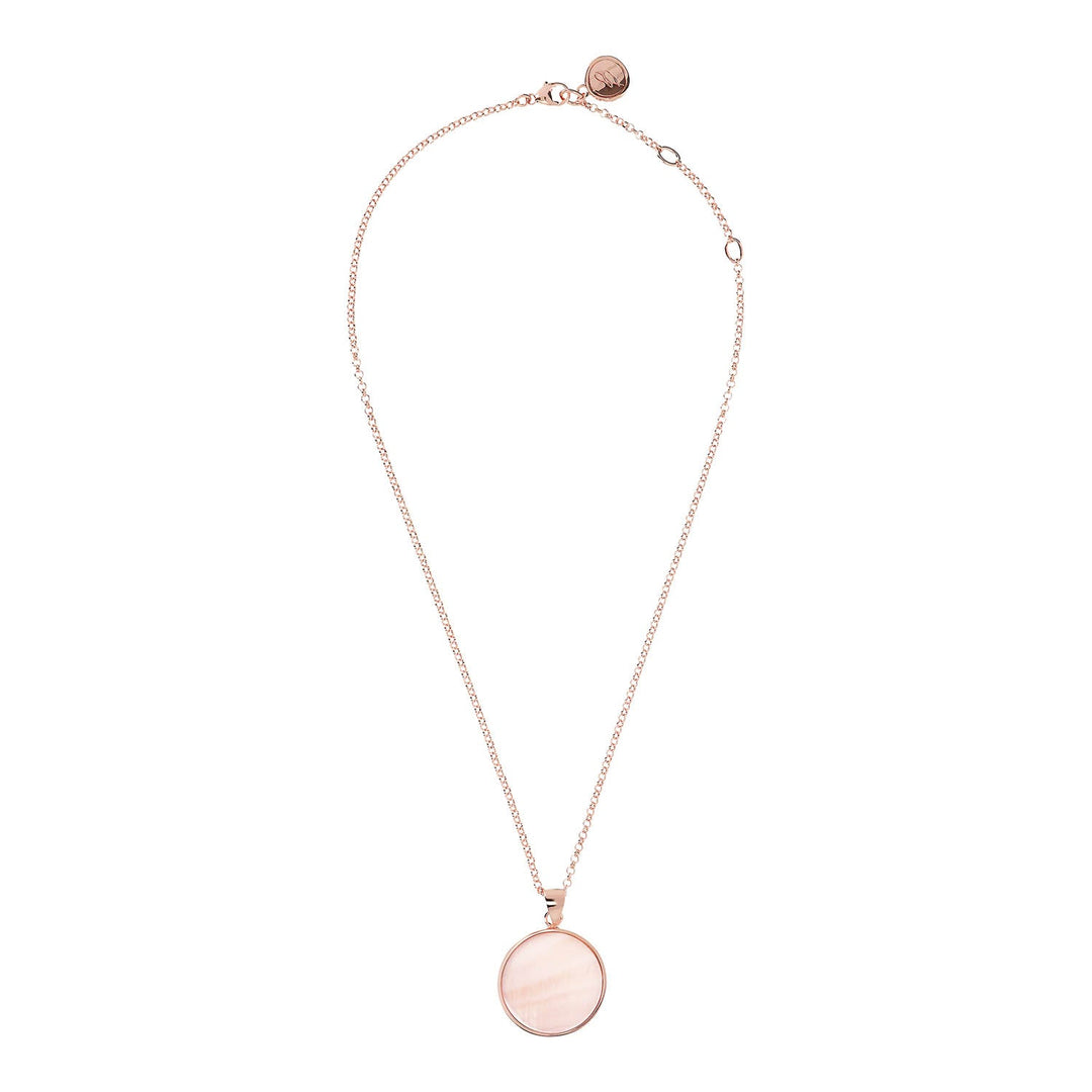 Bronzallure Medium Stone Disc Pendant Necklace