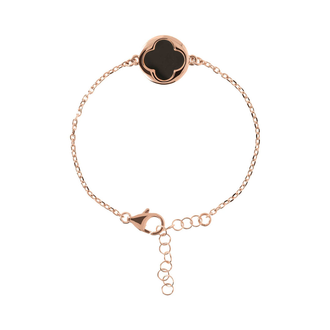 Bronzallure Rose Gold Four-Leaf Colver Chain Bracelet